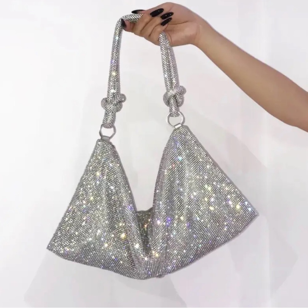 SILVER RHINESTONE LUXURY HANDBAG